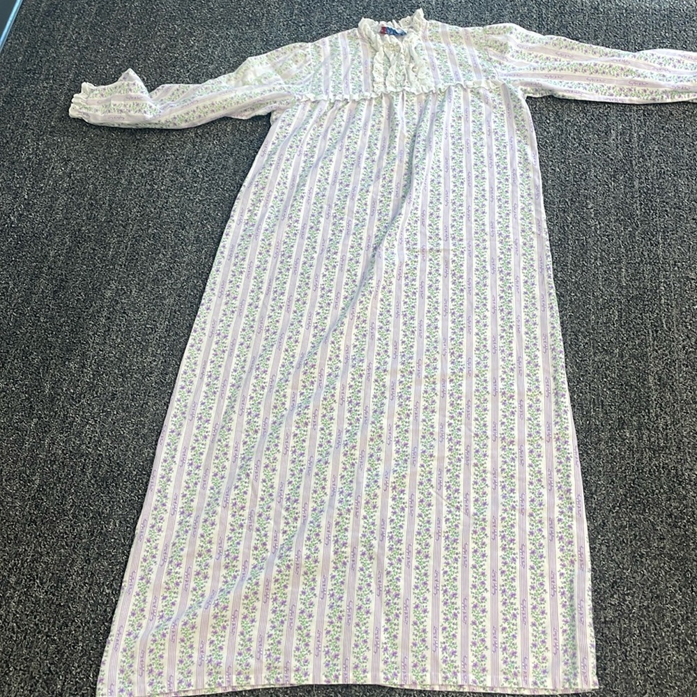 Vintage Lanz of Salzburg Floral Cotton Nightgown